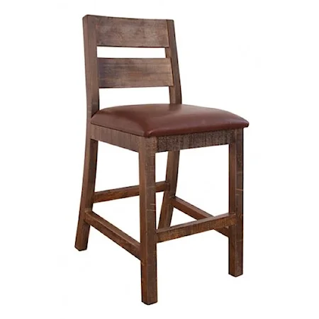Casual 24" Barstool with Upholstered Seat